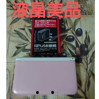 ニンテンドー3DS(ニンテンドー3DS)のニンテンドー3DS LL ピンク×ホワイト液晶美品(携帯用ゲーム機本体)