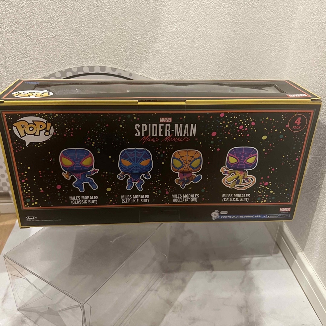 MARVEL - FUNKO POP! スパイダーマン マイルス ブラックライト 4packの
