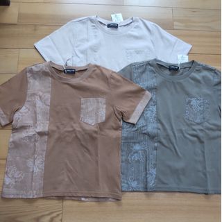 コムサイズム(COMME CA ISM)の新品未使用★コムサイズム 胡粉プリント半袖Tシャツ120-130cm★３色セット(Tシャツ/カットソー)