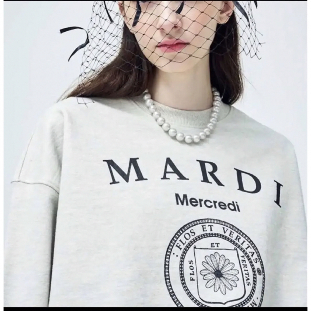 Mardi Mercrediマルディメクルディ スウェットオートミール&ネイビー