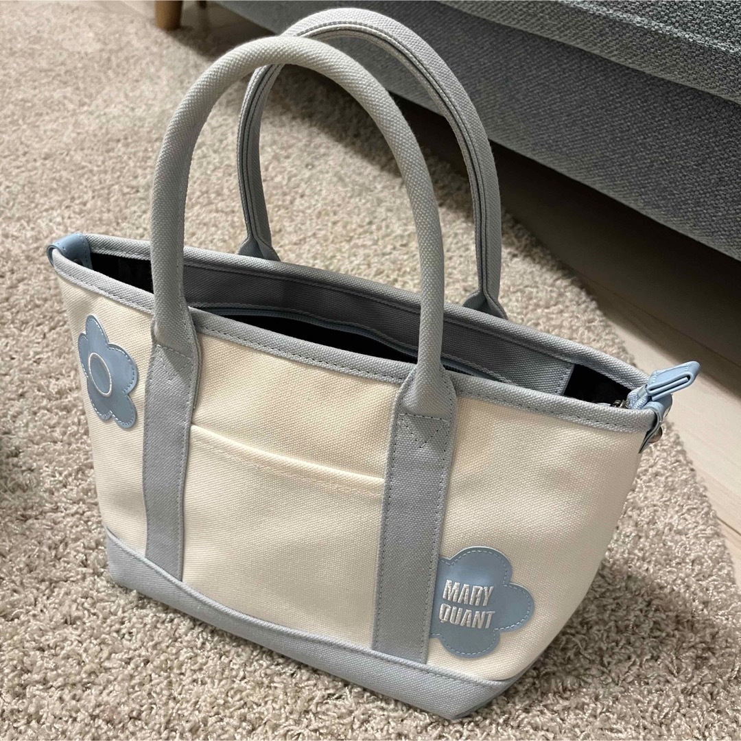 MARY QUANT(マリークワント)のマリークヮント バッグ ホワイト ブルー レディースのバッグ(ハンドバッグ)の商品写真