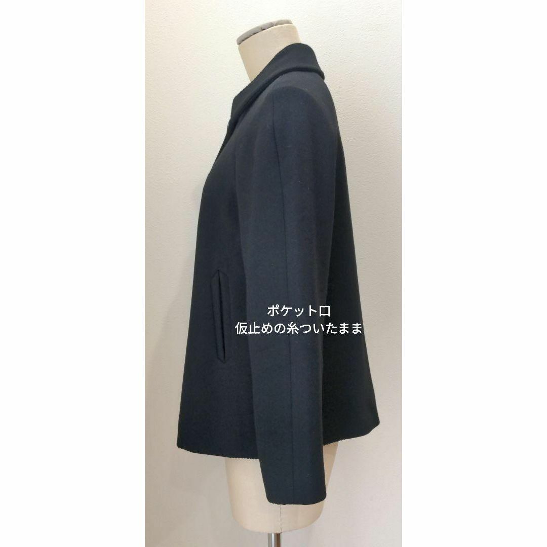 ZARA(ザラ)のzara basic 裏地 衿付 ショート丈 コート 大人可愛い ブラック XS レディースのジャケット/アウター(ピーコート)の商品写真