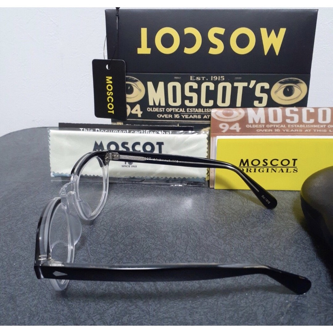 MOSCOT(モスコット)の新品　試着　MOSCOT LEMTOSH 伊達メガネ 黒・クリアフレーム　49 レディースのファッション小物(サングラス/メガネ)の商品写真