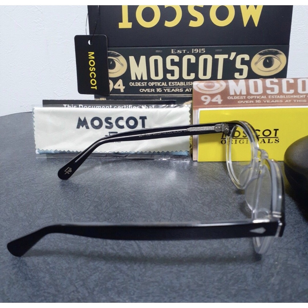 MOSCOT(モスコット)の新品　試着　MOSCOT LEMTOSH 伊達メガネ 黒・クリアフレーム　49 レディースのファッション小物(サングラス/メガネ)の商品写真