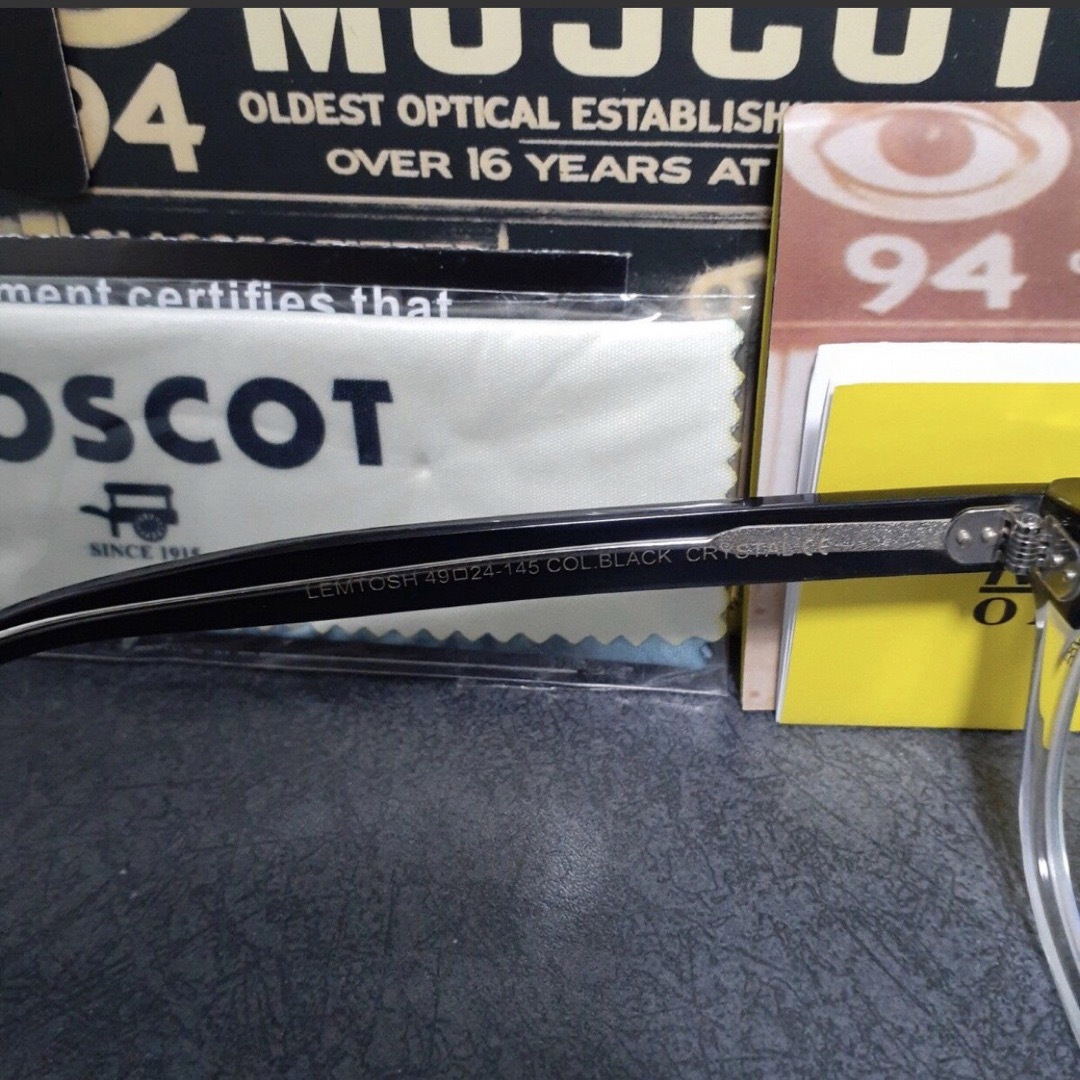 MOSCOT(モスコット)の新品　試着　MOSCOT LEMTOSH 伊達メガネ 黒・クリアフレーム　49 レディースのファッション小物(サングラス/メガネ)の商品写真