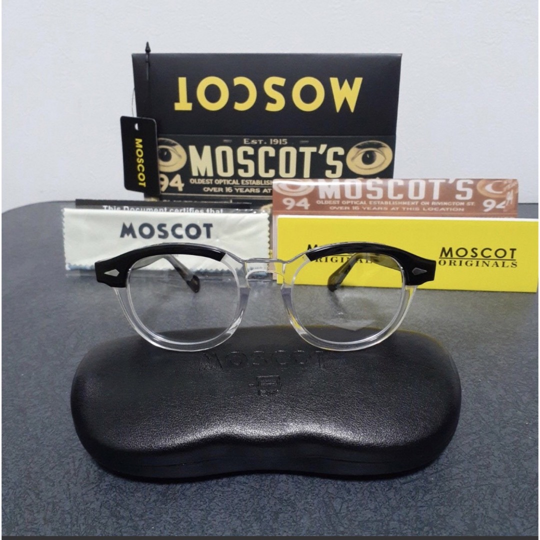 MOSCOT(モスコット)の新品　試着　MOSCOT LEMTOSH 伊達メガネ 黒・クリアフレーム　49 レディースのファッション小物(サングラス/メガネ)の商品写真