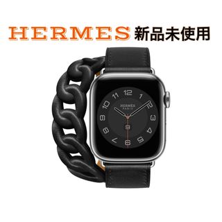 エルメス(Hermes)の【moco様専用】Apple Watch HERMESグルメット黒レザーバンド(その他)