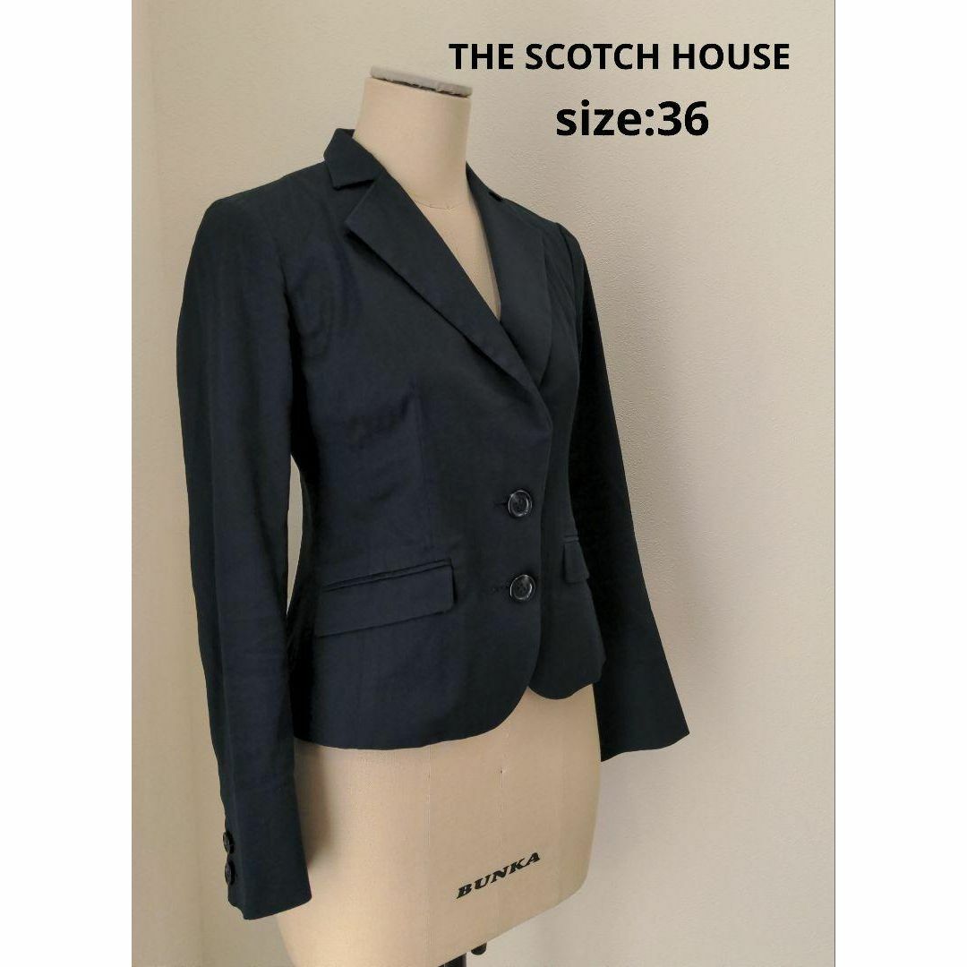 THE SCOTCH HOUSE(ザスコッチハウス)のTHE SCOTCH HOUSE ザスコッチハウス テーラードジャケット 紺 レディースのジャケット/アウター(テーラードジャケット)の商品写真