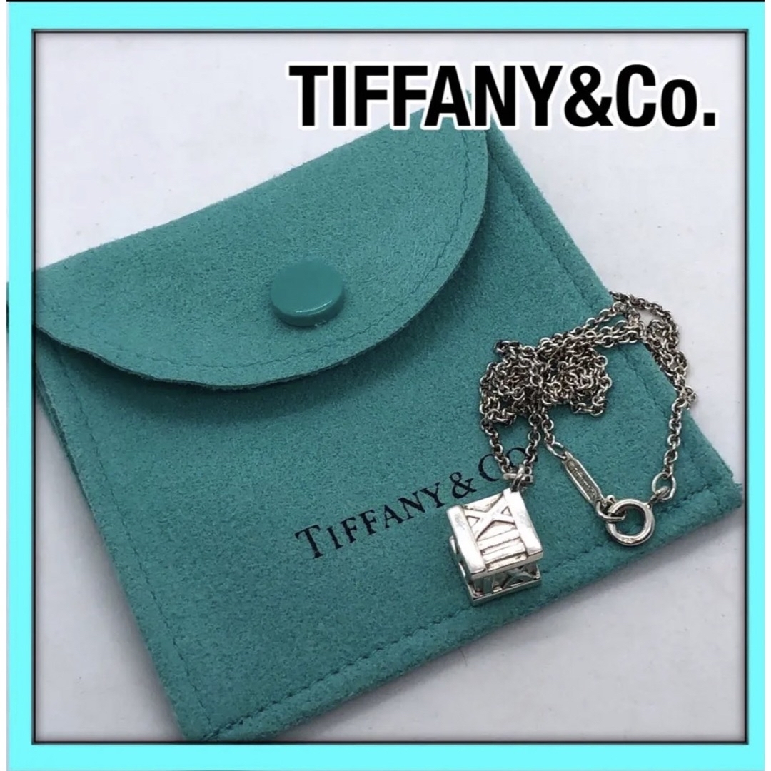 カラーシルバーTIFFANY ティファニー アトラスキューブペンダントネックレス　保存袋付