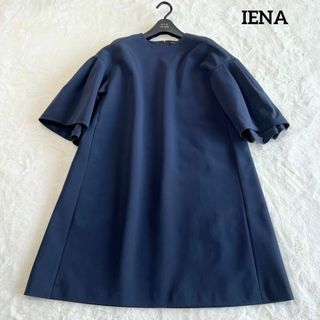 イエナ(IENA)のIENA ビックシルエット ワンピース チュニック ネイビー 膝丈 半袖(ひざ丈ワンピース)