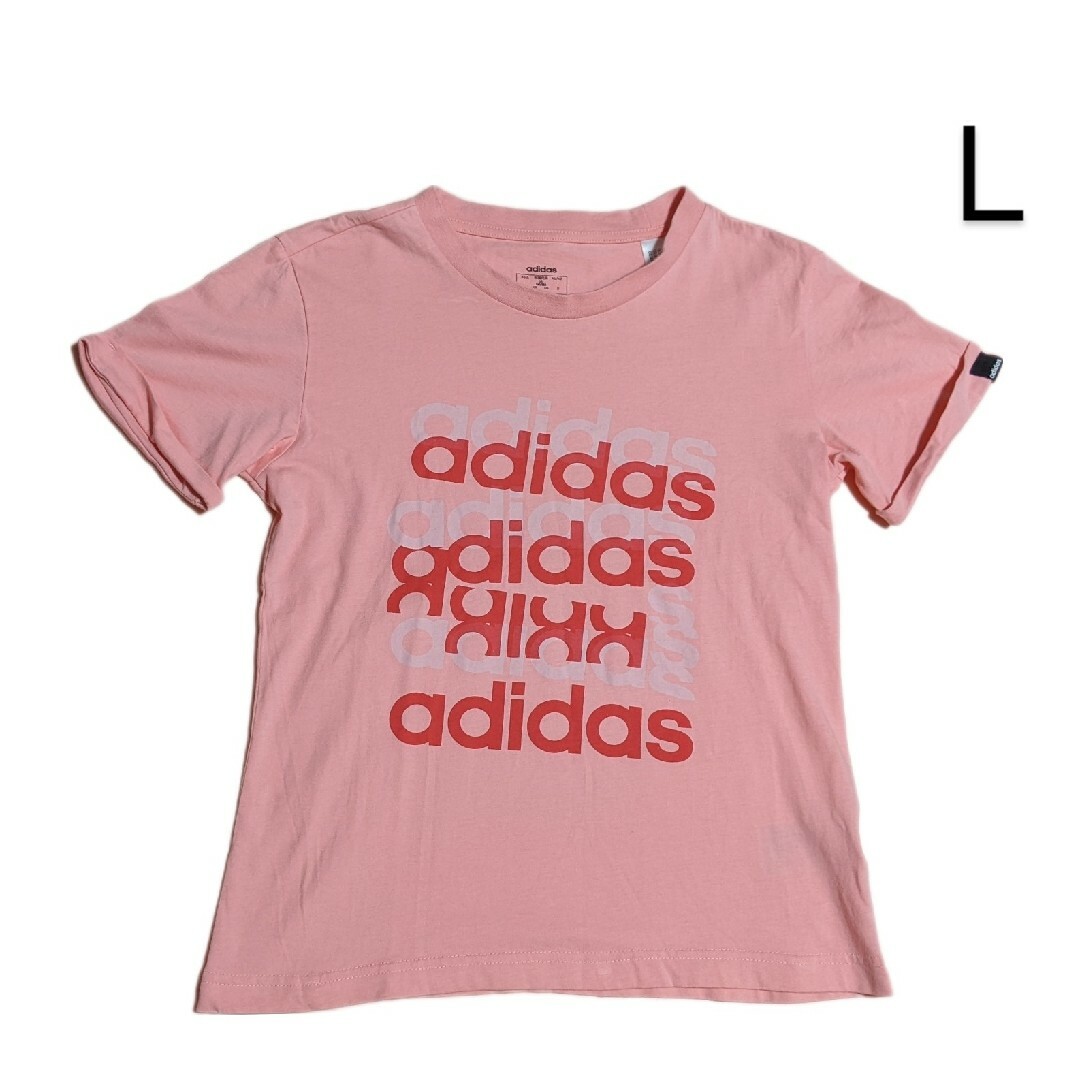 adidas(アディダス)の半額セール☆　アディダス adidas　Ｌサイズ　 Tシャツ レディース ピンク レディースのトップス(Tシャツ(半袖/袖なし))の商品写真