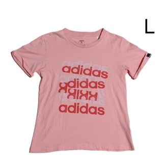 アディダス(adidas)の半額セール☆　アディダス adidas　Ｌサイズ　 Tシャツ レディース ピンク(Tシャツ(半袖/袖なし))