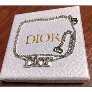 クリスチャンディオール(Christian Dior)の Dior  ネックレス シルバー ロゴ キラキラ ストーン シンプル Dior(ネックレス)