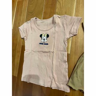 ディズニー(Disney)のディズニー　Disney ミニーちゃん　Tシャツ　子供服　くすみピンク　95(Tシャツ/カットソー)