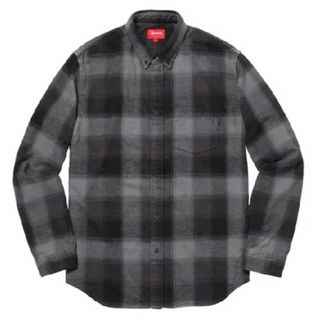 Supreme シュプリーム シャツ サイズ:XL 20AW シャドウチェック フリース 長袖 シャツ Shadow Plaid Fleece Shirt ブラック グレー トップス カジュアルシャツ 【メンズ】