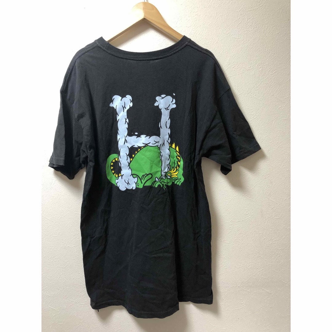 美品 ハフ ビックロゴ HUF hロゴ 黒 半袖 Tシャツ 記念品 L | フリマアプリ ラクマ