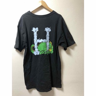 HUF - 美品 ハフ ビックロゴ HUF hロゴ 黒 半袖 Tシャツ 記念品 Lの 