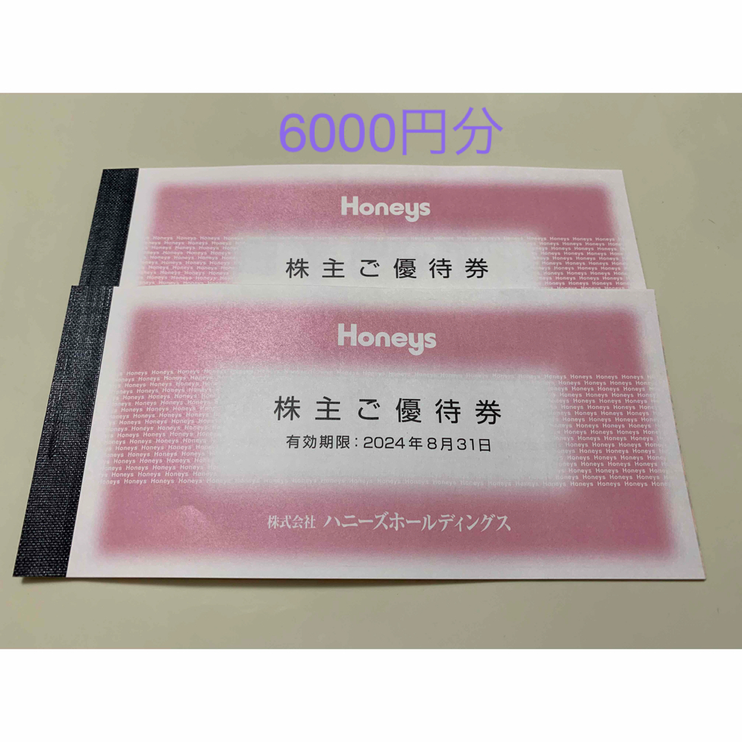 HONEYS(ハニーズ)のハニーズ　株主優待　6000円分 チケットの優待券/割引券(ショッピング)の商品写真