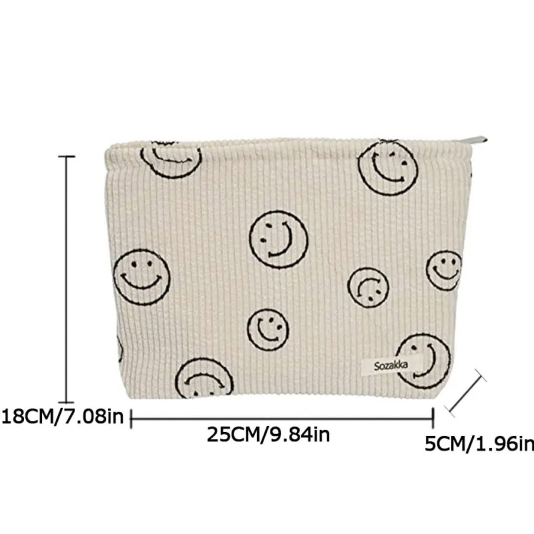 ポーチ 母子手帳 スマイル 旅行ポーチ コスメポーチ 大容量 韓国 海外 可愛い レディースのファッション小物(ポーチ)の商品写真