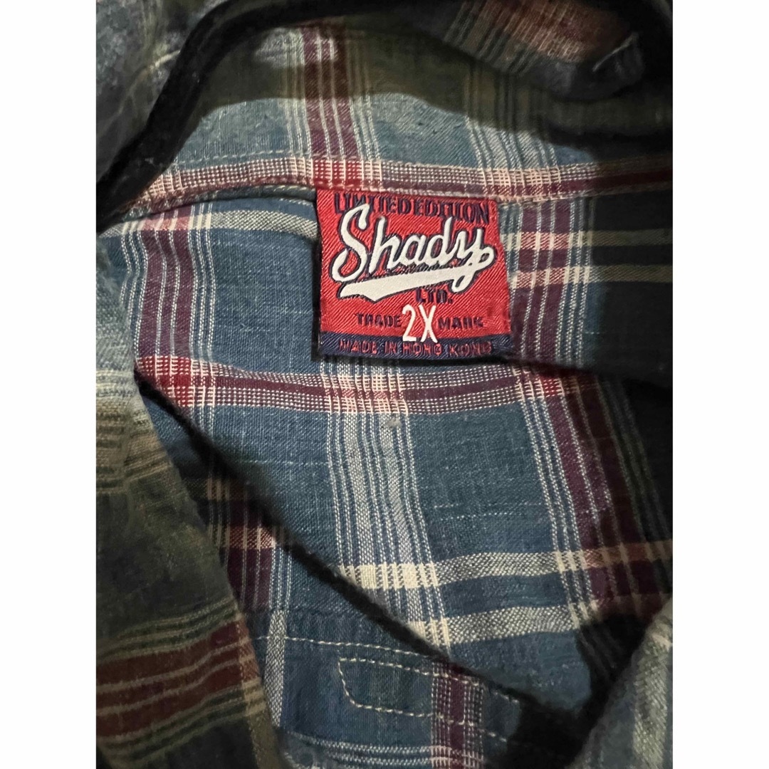 Shady(シェイディ)の（激レア、BIGサイズ）SHADY Ltd.  ビンテージ加工　チェックシャツ メンズのトップス(シャツ)の商品写真