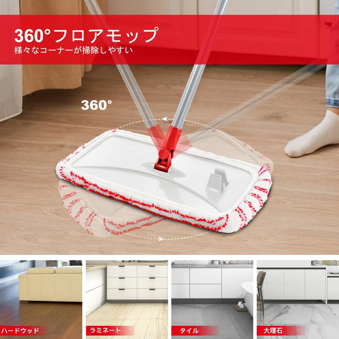 【人気商品】ZNM フロアモップ フロアワイパー モップ 拭き掃除 交換用モップ