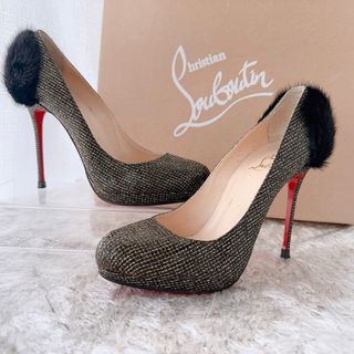 クリスチャンルブタン(Christian Louboutin)のクリスチャンルブタン　ラメ　ポイントトゥ　ハイヒール　サンダル　パンプス　極美品(ハイヒール/パンプス)