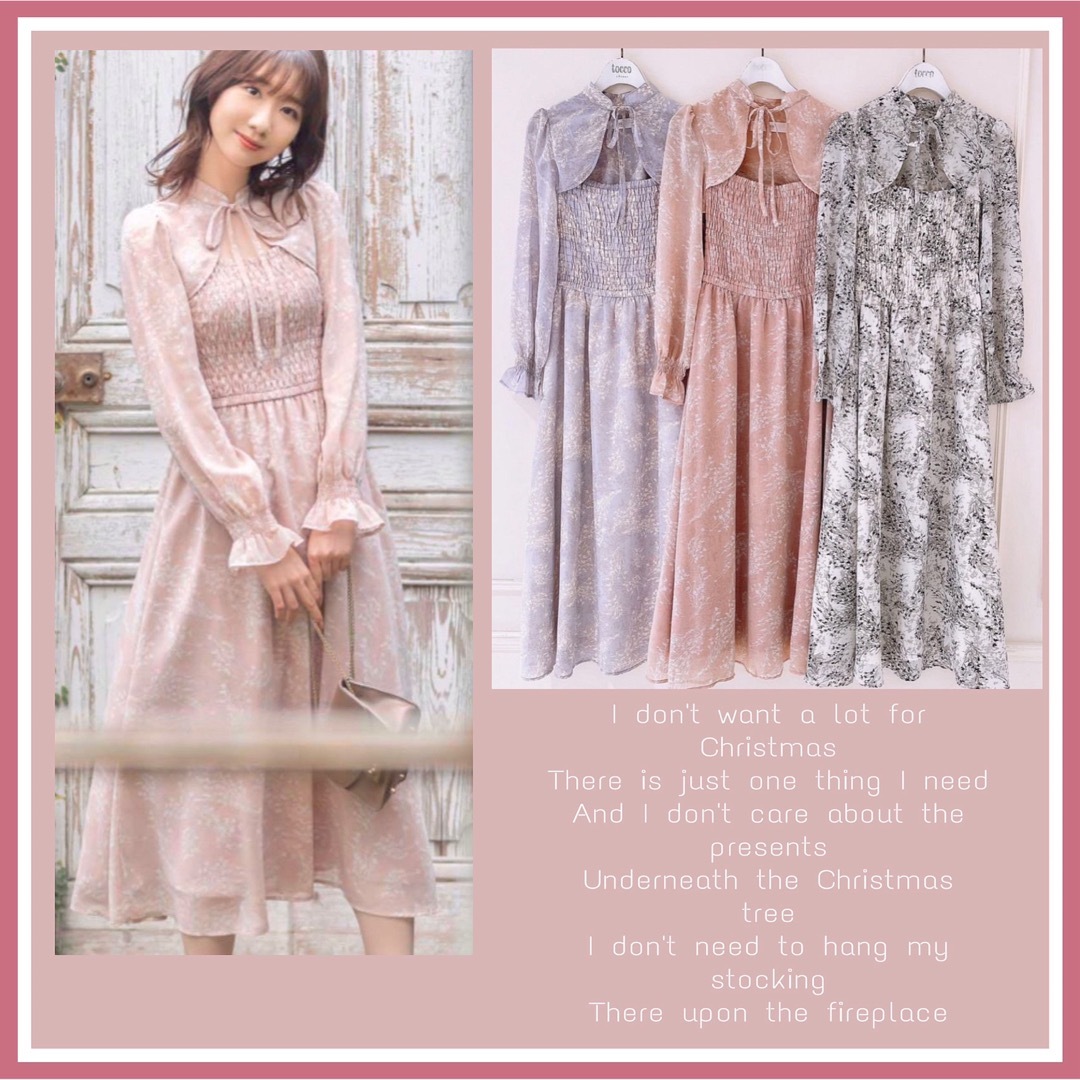TOCCO closet - トッコ♡りぼん付きシャーリング切替シルエット ... 売り切りセール♡新品♡トッコ♡ヴィンテージフラワープリントワンピース♡ピンク