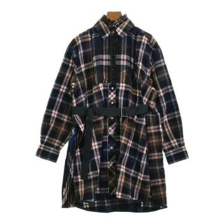 サカイ(sacai)のsacai サカイ ワンピース 1(S位) 紺x赤x白等(チェック) 【古着】【中古】(ひざ丈ワンピース)