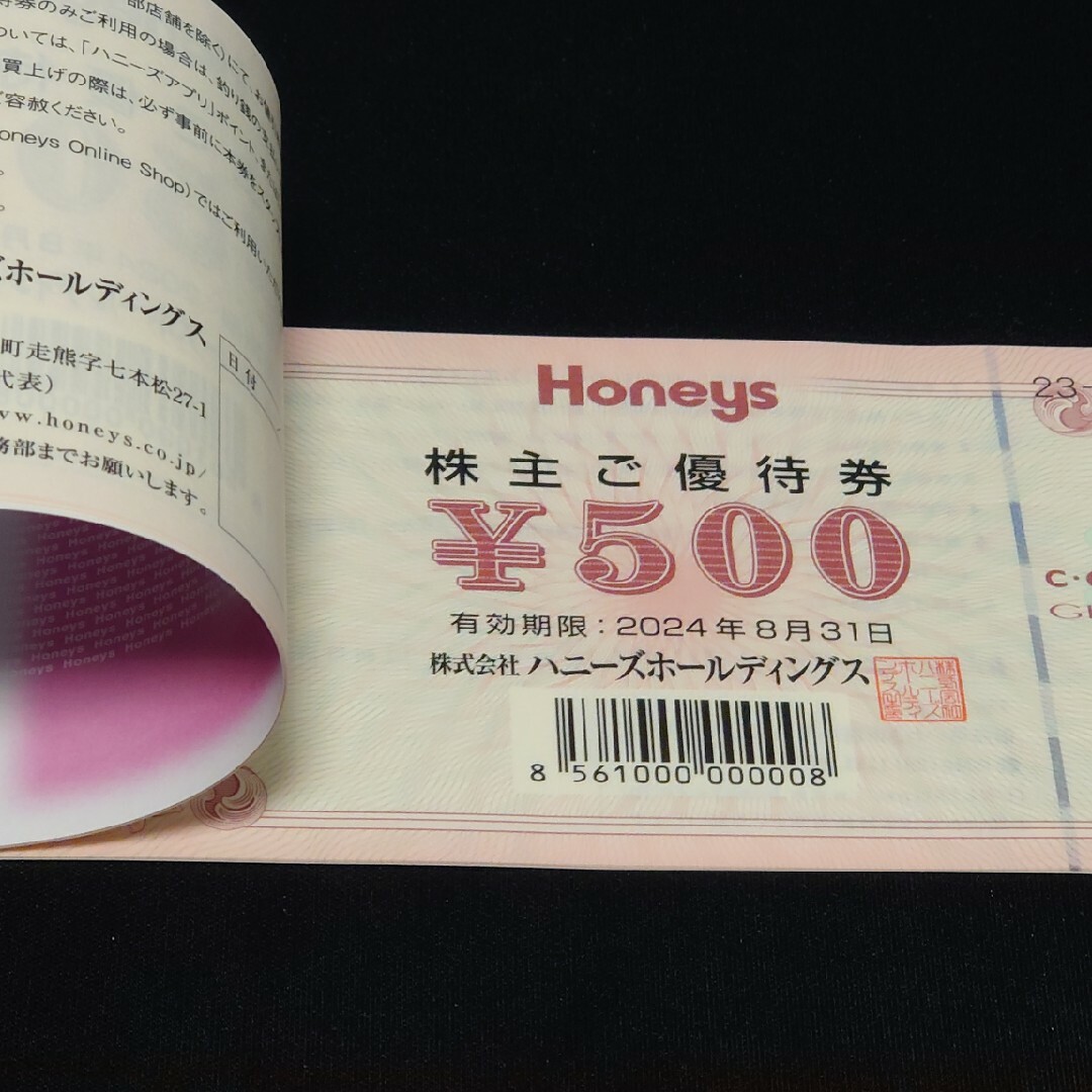 HONEYS(ハニーズ)の3000円分 ハニーズ株主優待券 チケットの優待券/割引券(ショッピング)の商品写真