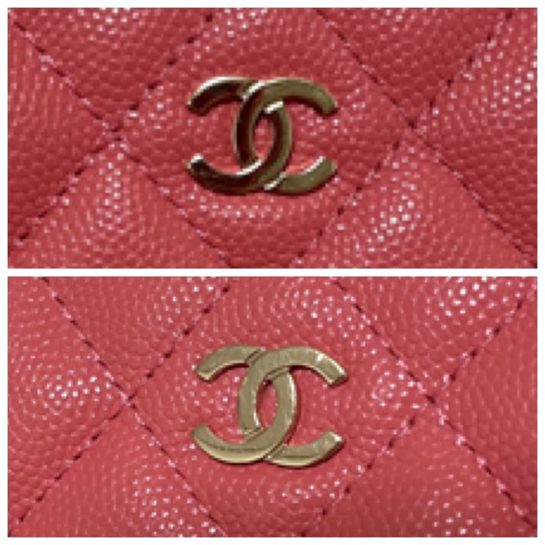 CHANEL(シャネル)の美品 CHANEL チェーンウォレット キャビアスキン ピンク レディースのファッション小物(財布)の商品写真