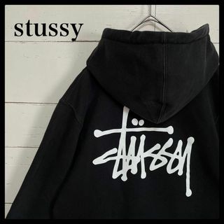 STUSSY - 【定番人気モデル】ステューシーバックロゴ入りパーカー 両面