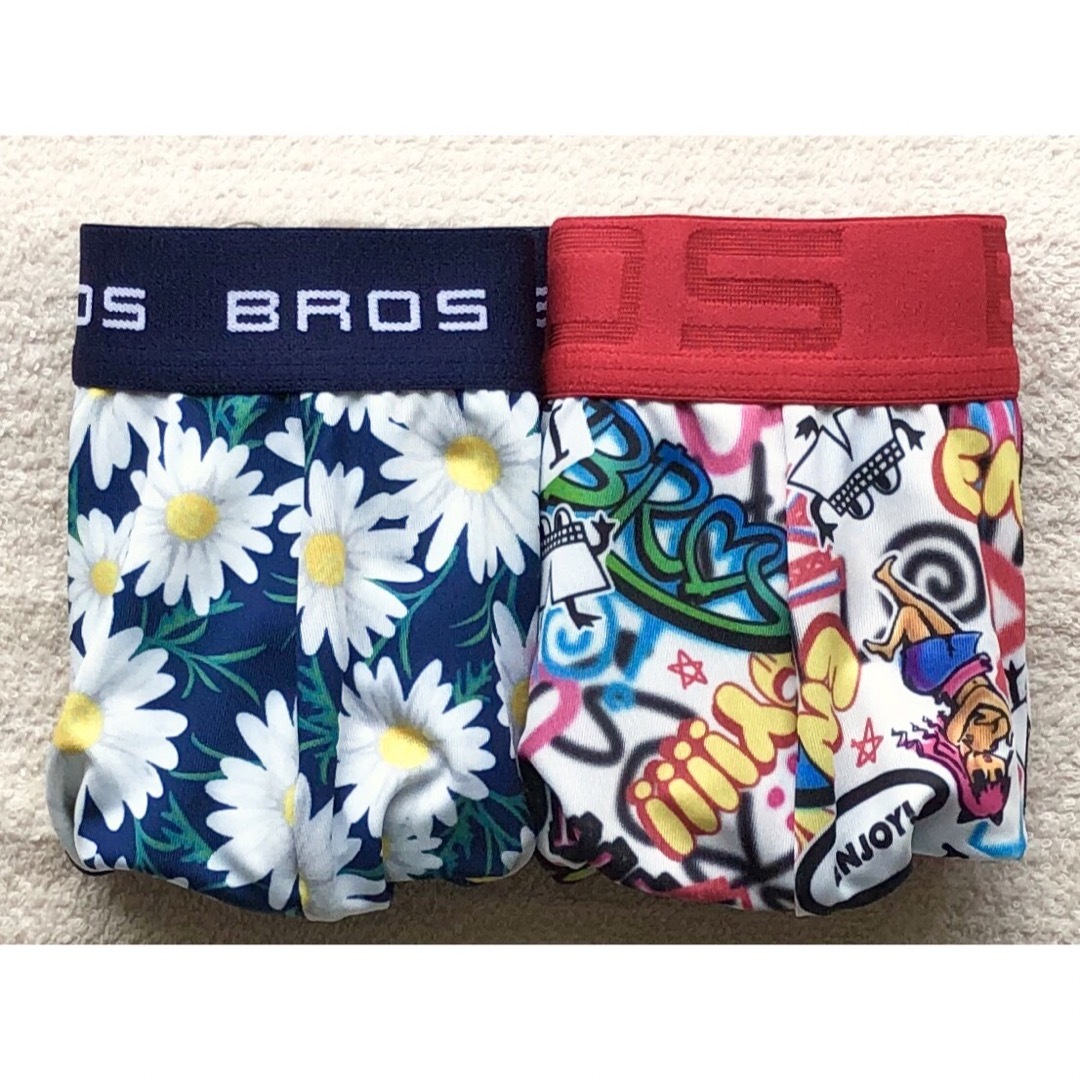 本日迄！BROS ボクサーパンツ Mサイズ 花柄＆ポップ 2枚セット