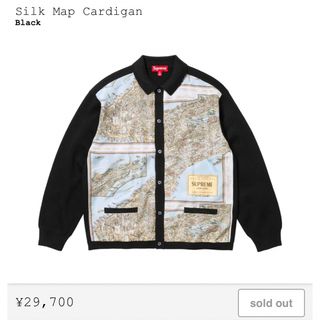 シュプリーム(Supreme)のSupreme Silk Map Cardigan Black L(カーディガン)