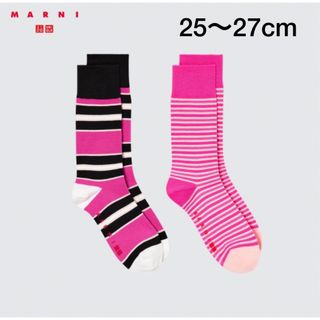 マルニ(Marni)のユニクロ×マルニ 靴下(ピンク)25〜27cm(ソックス)