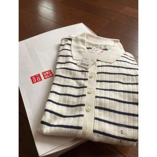 ユニクロ(UNIQLO)のタグ付き新品未使用☆UNIQLO(ユニクロ)リブボーダーポロシャツS(ポロシャツ)