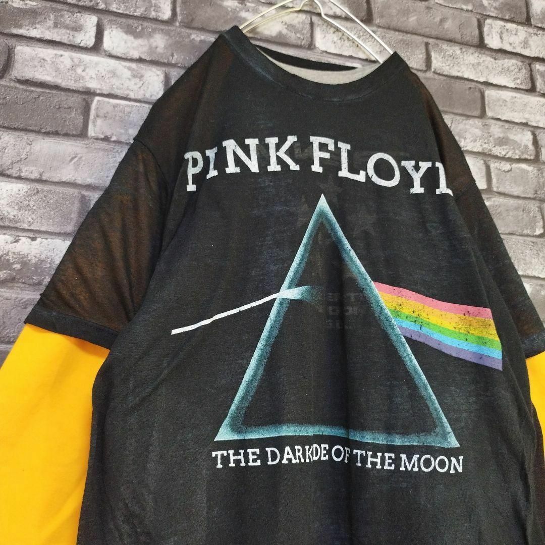 PINKFLOYDピンクフロイドバンドTシャツtシャツロックバンt黒狂気半袖ロゴ メンズのトップス(Tシャツ/カットソー(半袖/袖なし))の商品写真