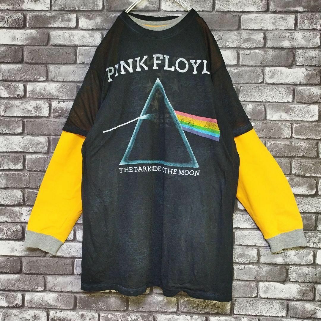 PINKFLOYDピンクフロイドバンドTシャツtシャツロックバンt黒狂気半袖ロゴ メンズのトップス(Tシャツ/カットソー(半袖/袖なし))の商品写真