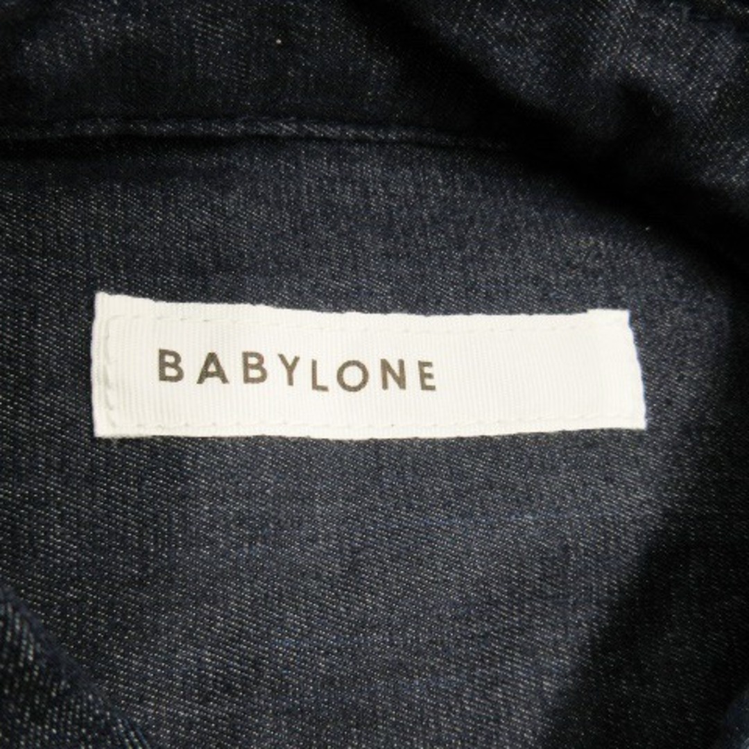 BABYLONE(バビロン)のバビロン シャツ 長袖 ストレッチ オーバーサイズ インディゴ染め 38 紺 レディースのトップス(シャツ/ブラウス(長袖/七分))の商品写真