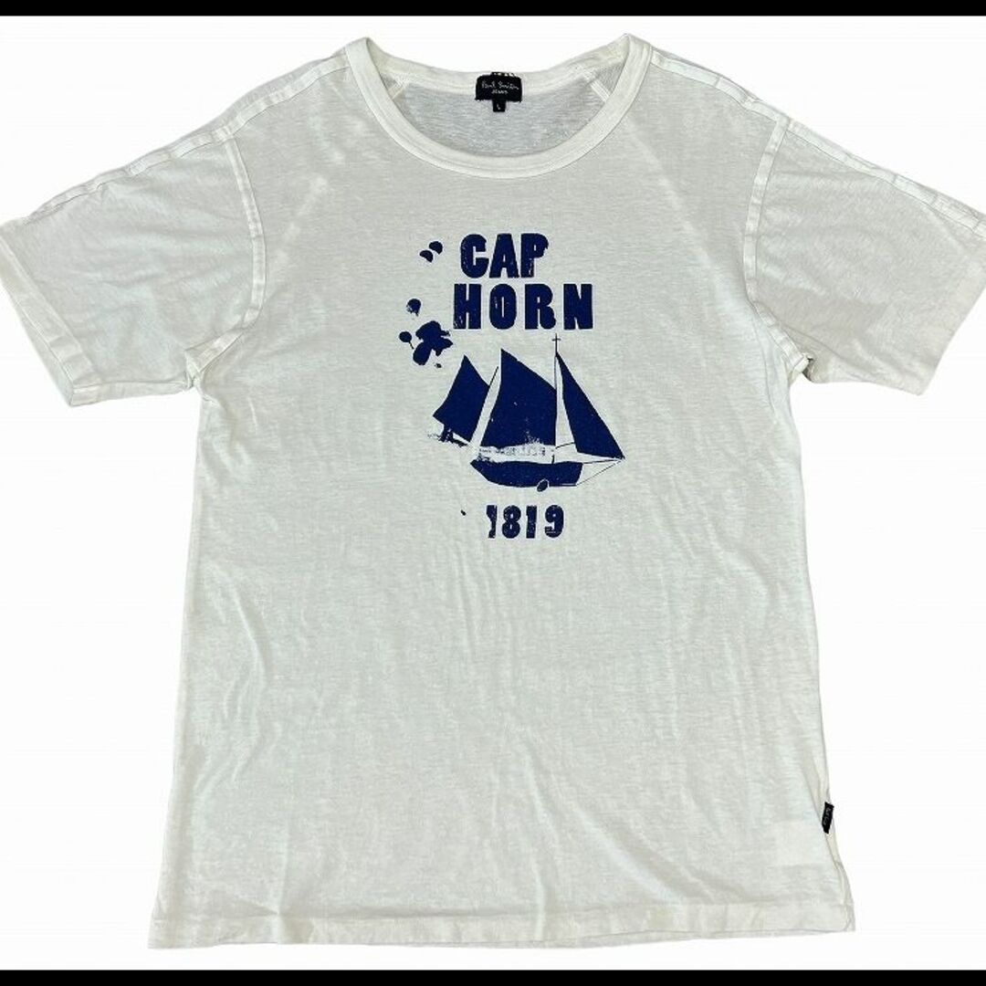 Paul Smith(ポールスミス)のG② ポールスミス CAP HORN 1819 船 ネップ加工 Tシャツ 白 L メンズのトップス(Tシャツ/カットソー(半袖/袖なし))の商品写真