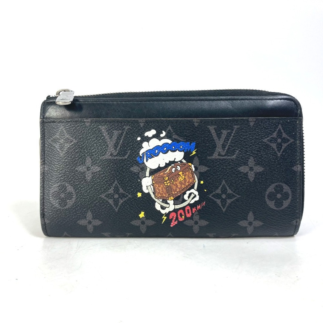 ルイヴィトン LOUIS VUITTON ジッピードラゴンヌ M80994  モノグラム エクリプス トランクプリント 長財布 モノグラムエクリプスキャンバス ブラック長財布