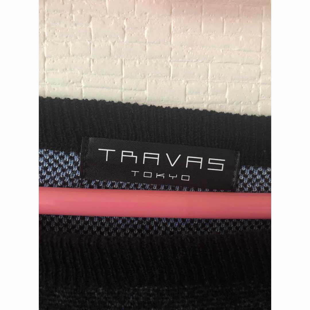 TRAVAS TOKYO クマ 総柄 ジャガード ニット セーター ブラック 紫