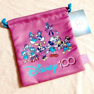 【新品、タグ付き】ディズニー　100周年記念　限定　巾着(小物入れ)