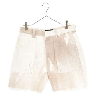 フェンディ(FENDI)のFENDI フェンディ 23SS Bermudas Beige denim trouserss デニムショートパンツハーフパンツ ベージュ FLP307 AMYU(ショートパンツ)