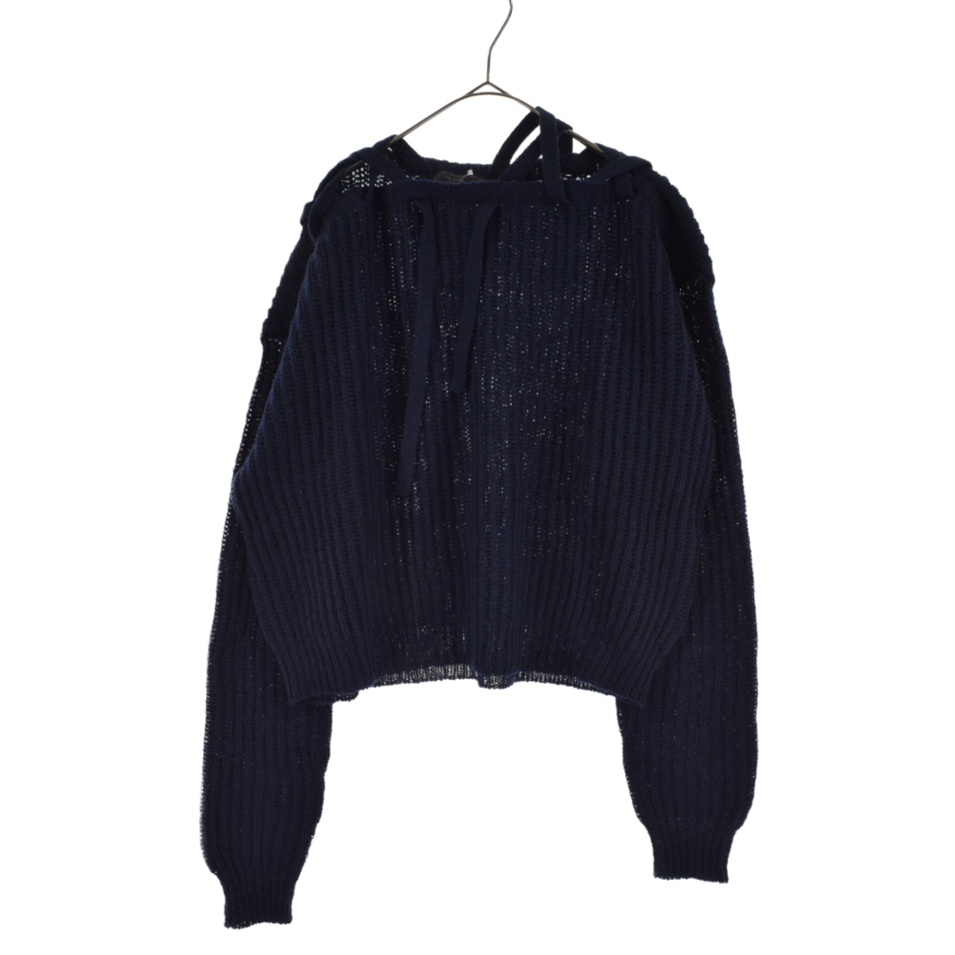 PRADA プラダ 22AW Wool and cashmere crew-neck sweater フロントロゴ刺繍 ニットセーター ホワイト UMB223 S211 1YMW レディース