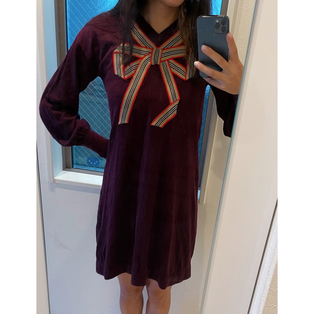 BURBERRY(バーバリー)のバーバリー　burberry キッズ　セーター　リボン　可愛い　14Y キッズ/ベビー/マタニティのキッズ服女の子用(90cm~)(ニット)の商品写真