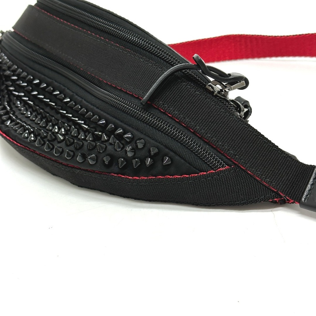 クリスチャンルブタン Christian Louboutin PARISNYC スタッズ 3195229 ウエストバッグ ベルトバッグ バムバッグ カバン ボディバッグ ナイロン/レザー ブラック 美品