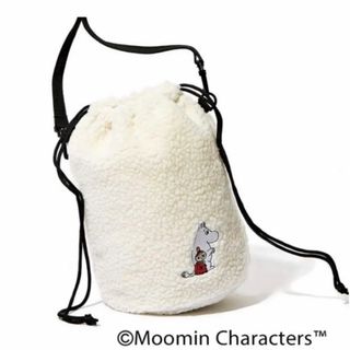 ムーミン(MOOMIN)の新品ムーミンモコモコボアショルダー付きバッグポシェット付録ホワイト(ショルダーバッグ)