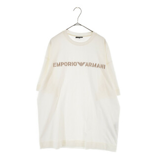 エンポリオアルマーニ(Emporio Armani)のEMPORIO ARMANI エンポリオアルマーニ ヘビージャージー ステンシルフォントTシャツホワイトロゴi刺繍 3R1TT2 1JWZZ(Tシャツ/カットソー(半袖/袖なし))