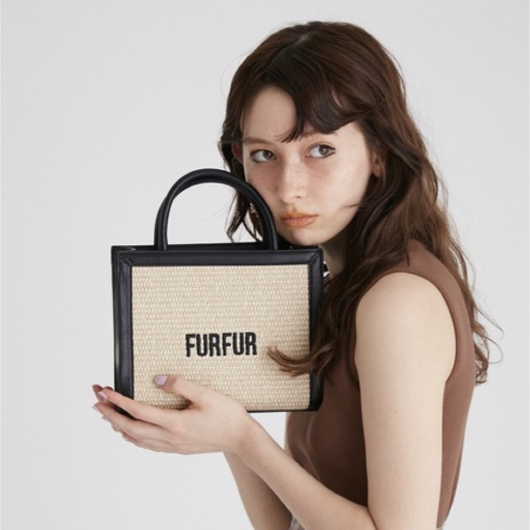 fur fur - FURFUR ラフィアロゴトートバッグ
