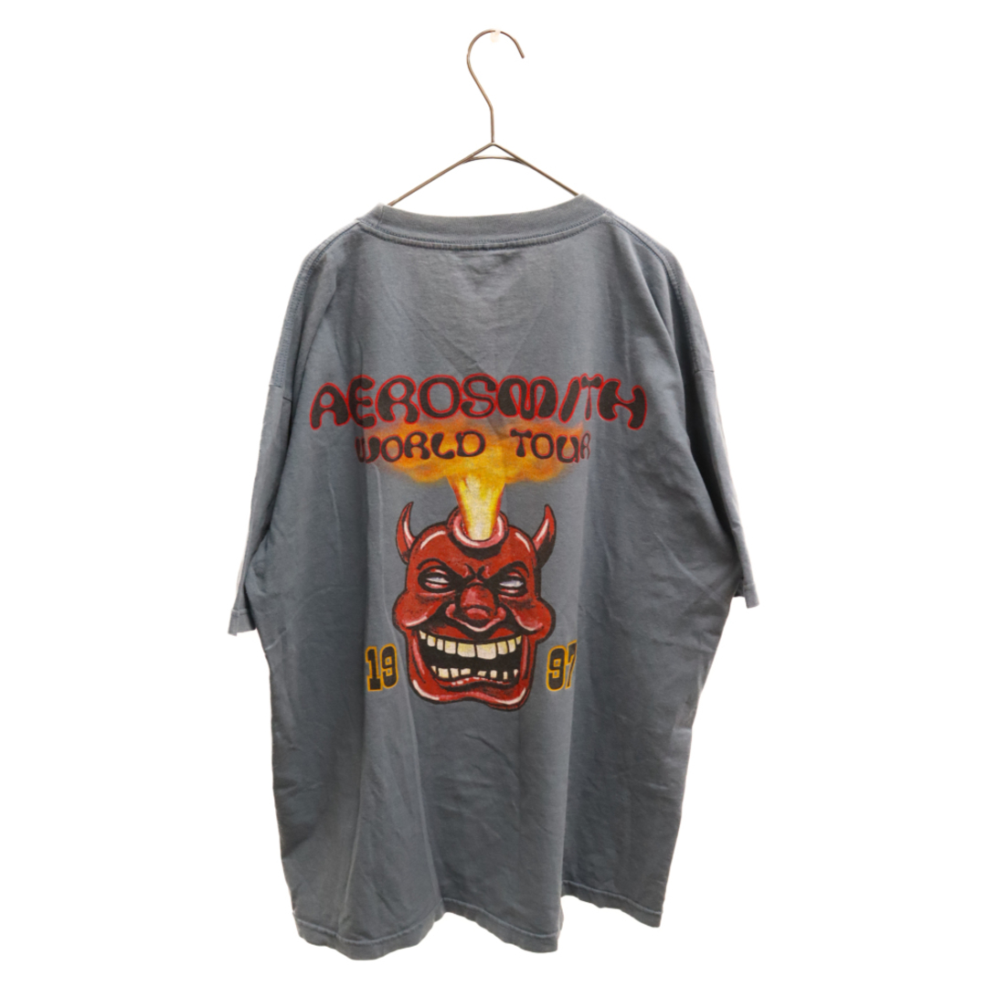 VINTAGE ヴィンテージ 97s VINTAGE AEROSMITH NINE LIVES WORLD TOUR エアロスミス ナインライヴスワールドツアー半袖Tシャツカットソー ブルー